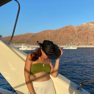 Green Bandeau with Tie Strings